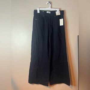 Women's Black Super Wide-Leg Jeans